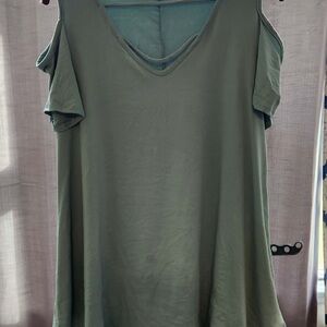 White Birch Olive Cold Shoulder Blouse